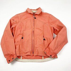 L.L. Bean Womens Full Zip Basic Jacket Coral Pink Size S Long Sleeve Pocket